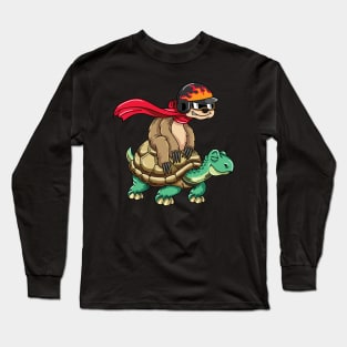 Funny Sloth Riding a Turtle Long Sleeve T-Shirt